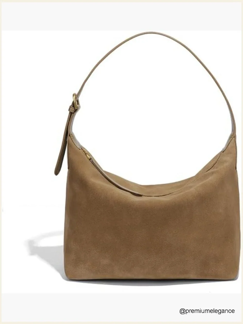 Faux Suede Hobo Bag w/ 2 Adjustable Straps Medium Lightweight Crossbody